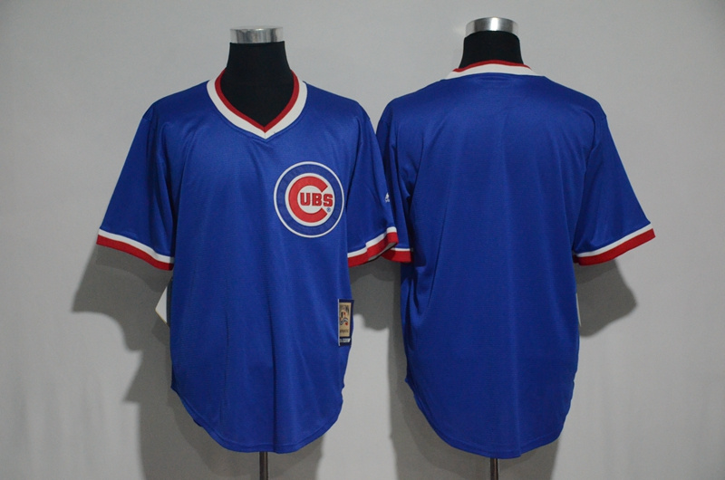 2017 MLB Chicago Cubs Blank Blue Throwback Jersey